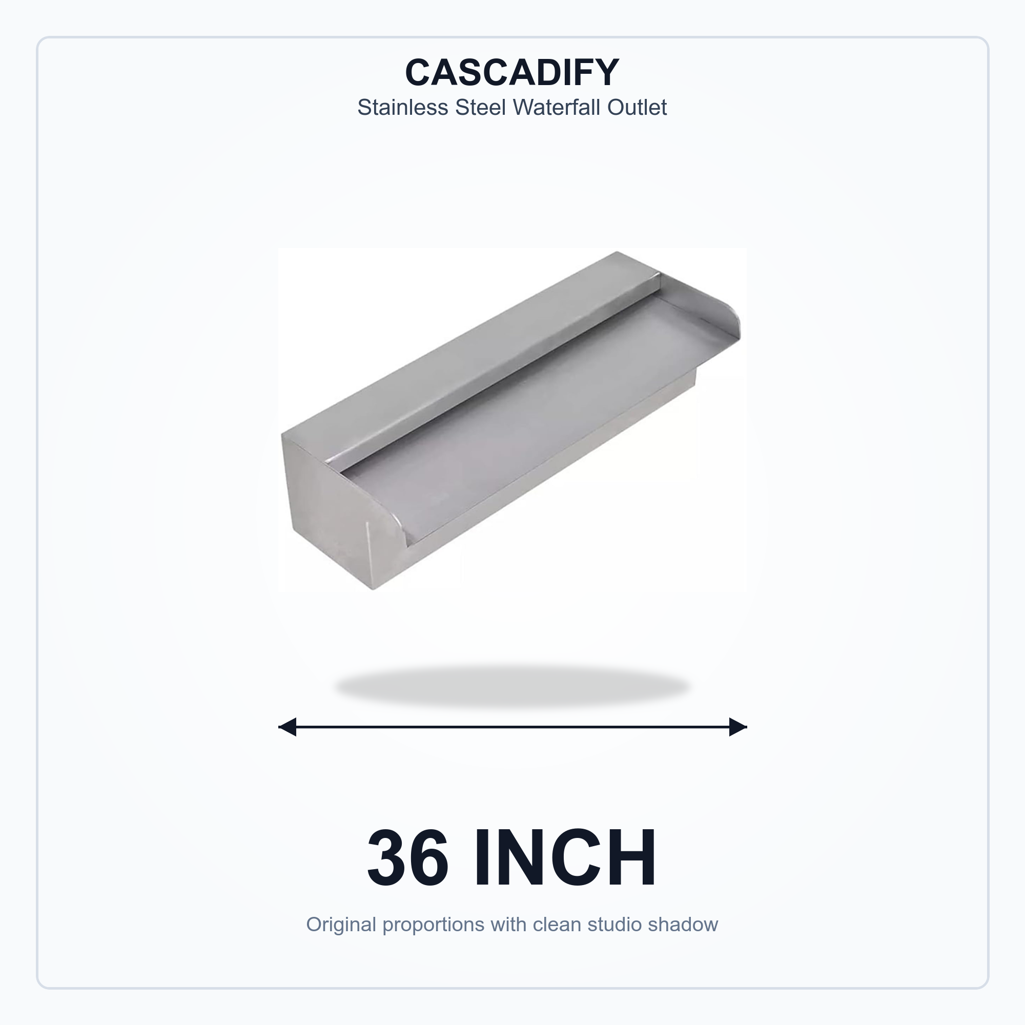 Premium Stainless Steel Waterfall Outlet - 36 Inch - Image 2