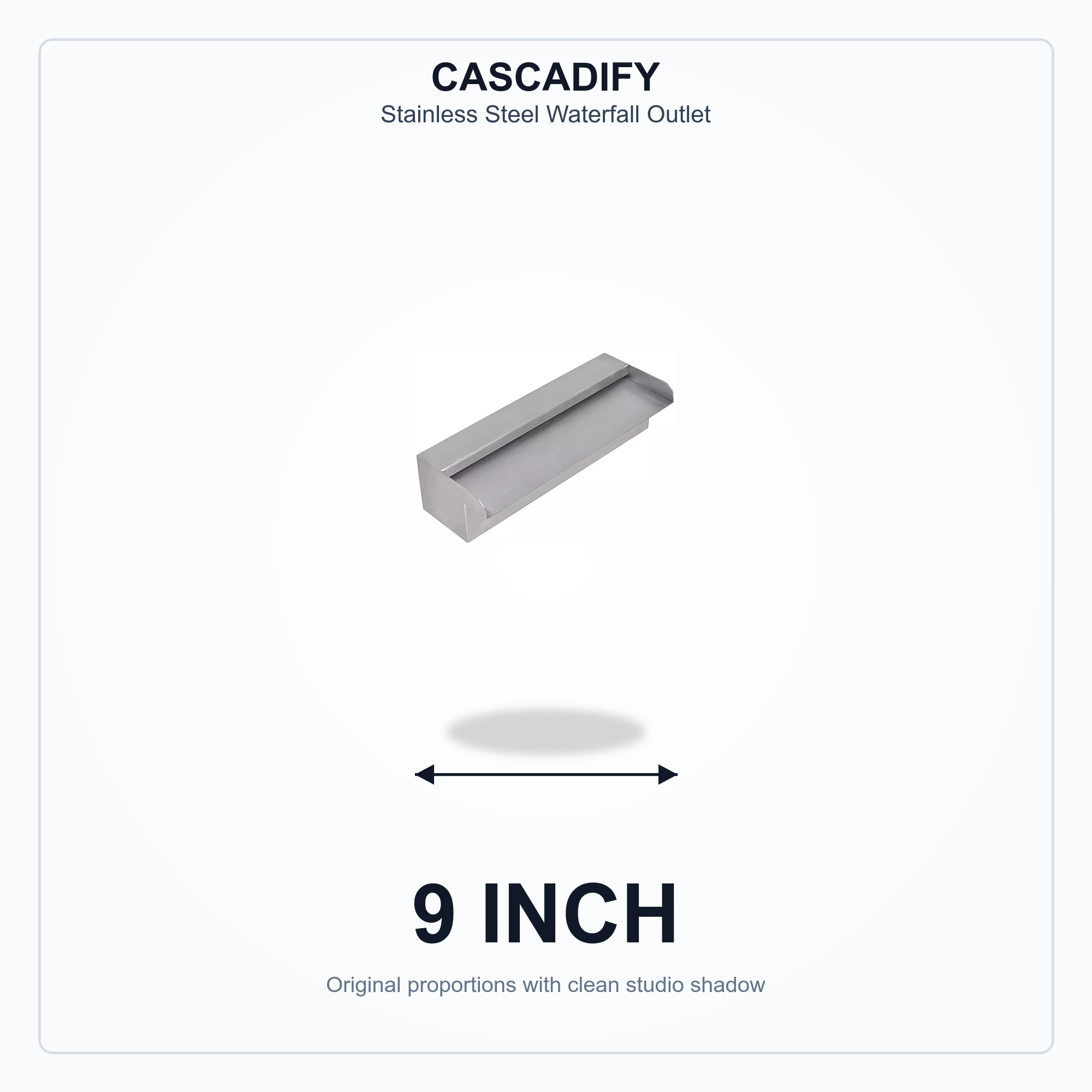 Premium Stainless Steel Waterfall Outlet - 9 Inch - Image 2